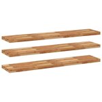 vidaXL Étagères flottantes 3 Pièces 120x30x4 cm acacia massif à l'huile