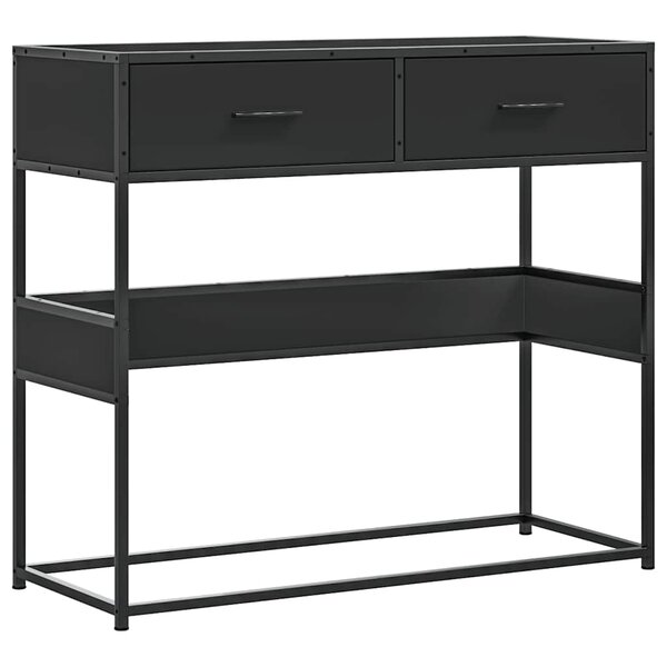 vidaXL Table console noir 90x35x80 cm bois d'ingénierie