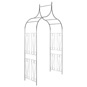 vidaXL Arche de jardin Design de piquet plantes grimpantes Vert foncé