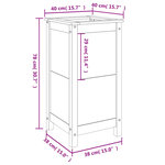 vidaXL Jardinière gris 40x40x78 cm bois massif de pin