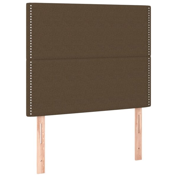 vidaXL Têtes de lit 2 Pièces Marron Foncé 100x5x78/88 cm Tissu