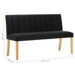 vidaXL Banc 140 cm Noir Velours