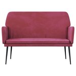 Banc banquette rouge bordeaux 108 x 79 x 79 cm velours 02_0010573