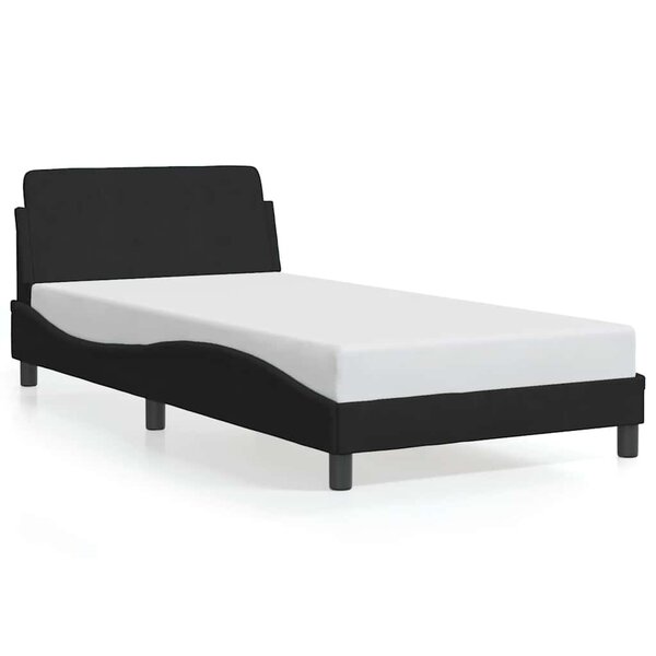 vidaXL Cadre de lit Dover noir 100x200 cm velours
