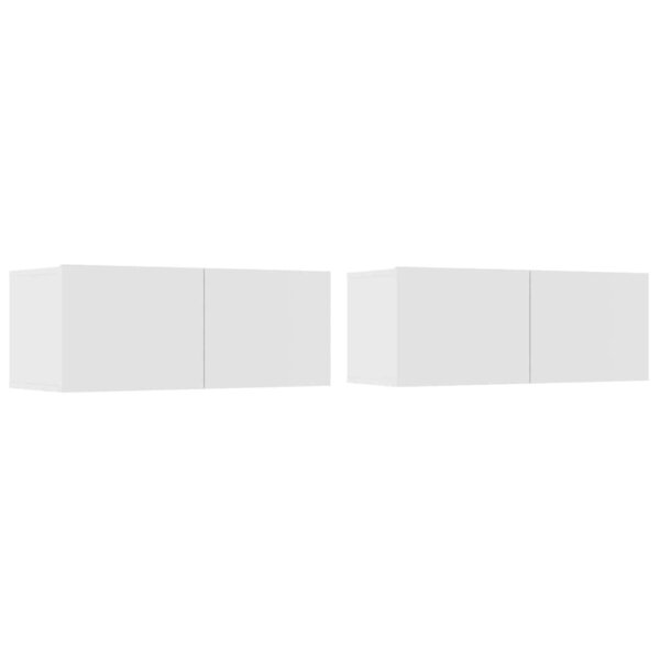 vidaXL Meubles TV 2 Pièces blanc 80x30x30 cm bois d'ingénierie