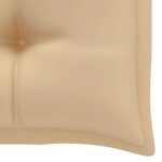 Vidaxl banc de jardin avec coussin beige 112 cm bois de teck massif
