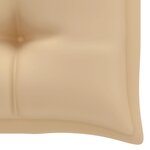 vidaXL Banc de jardin avec coussin beige 112 cm Bois de teck massif