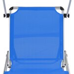 vidaXL Chaise longue pliable avec toit Aluminium et textilène Bleu