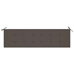 vidaXL Banc de jardin avec coussin taupe 175 cm Teck massif