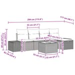 vidaXL Ensemble de canapé de jardin 6 Pièces Marron polyrotin