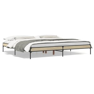 vidaXL Cadre de lit sans matelas chêne sonoma 200x200 cm