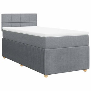 vidaXL Sommier à lattes de lit et matelas Gris clair 90x190 cm Tissu