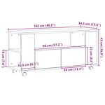 vidaXL Meubles TV chêne sonoma 102x34 5x43 cm bois d'ingénierie