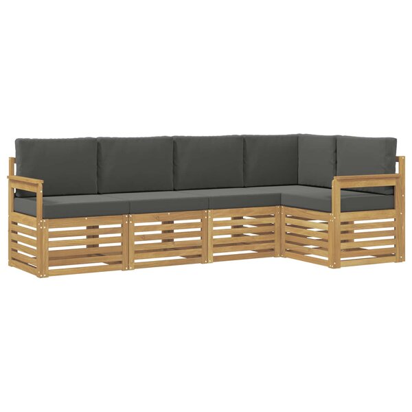 vidaXL Ensemble de canapés d'extérieur 5 pc Blanc et anthracite