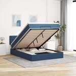 VidaXL Cadre de lit ottoman avec matelas bleu 140x200 cm tissu