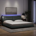 vidaXL Cadre de lit avec LED sans matelas gris clair 200x200 cm tissu