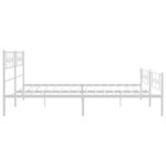 vidaXL Cadre de lit métal sans matelas et pied de lit blanc 193x203 cm