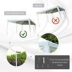 Tonnelle barnum pliant pop-up 6l x 3l x 2 5h m 6 parois latérales amovibles 4 fenêtres + sac de transport blanc