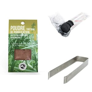 Résine encens à brûler + pince + rouleau charbon