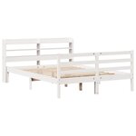 vidaXL Cadre de lit et tête de lit blanc 140x190 cm bois de pin massif
