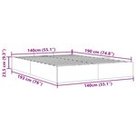 vidaXL Cadre de lit ottoman sans matelas noir 140x190 cm tissu