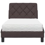 vidaXL Lit avec matelas marron foncé 80x200 cm tissu