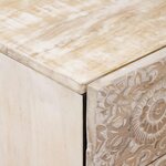 vidaXL Armoire de lit Blanc 50 x 33 x 60 cm Bois de mangue massif