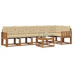 vidaXL Ensemble de canapés d'extérieur 7 Pièces Naturel et Beige