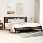 vidaXL Cadre de lit en métal sans matelas chêne marron 160x200 cm