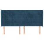 vidaXL Tête de lit avec oreilles Bleu foncé 183x23x118/128 cm Velours
