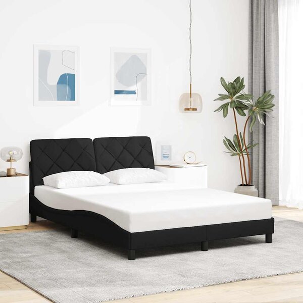 vidaXL Cadre de lit sans matelas noir 120x200 cm tissu