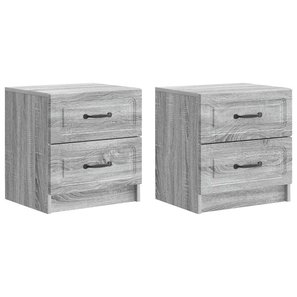 vidaXL Cabinet de chevet 2 Pièces Sonoma gris 43 x 34 5 x 44 5 cm