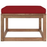 vidaXL Repose-pied de jardin avec coussin rouge bordeaux
