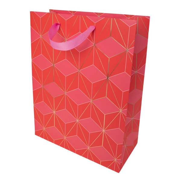 Sac cadeau grand format origami rouge - draeger paris