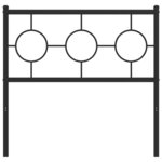 vidaXL Tête de lit métal noir 90 cm