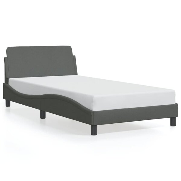 vidaXL Cadre de lit Dover gris foncé 100x203 cm tissu