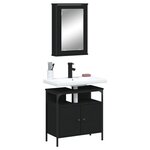 vidaXL Ensemble de meubles salle de bain 2 Pièces noir bois d'ingénierie