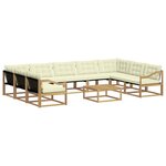 vidaXL Ensemble de canapés d'extérieur 10 Pièces Blanc et crème