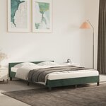 vidaXL Cadre de lit avec tête de lit Vert foncé 140x190 cm Velours