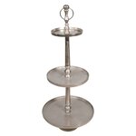 Lesli Living Plateau décoratif à 3 niveaux Etagere Argenté brossé