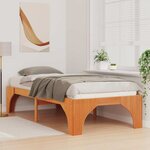 vidaXL Cadre de lit surélevé avec stockage Marron Bois massif en pin