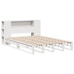 vidaXL Lit bibliothèque sans matelas blanc 160x200 cm bois massif