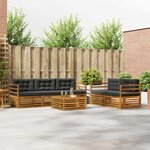 vidaXL Ensemble de canapés d'extérieur 6 Pièces Naturel et Anthracite