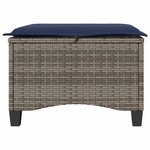 vidaXL Tabourets jardin coussins 2 Pièces gris 55x55x36 cm résine tressée