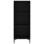 vidaXL Buffet haut Noir 34 5x34x180 cm Bois d'ingénierie