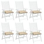 vidaXL Coussins de chaise lot de 6 beige 50x50x7 cm tissu oxford