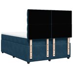 vidaXL Sommier à lattes de lit et matelas Bleu foncé 140x190cm Velours