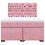 vidaXL Sommier à lattes de lit avec matelas Rose 160x200 cm Velours