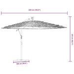 vidaXL Parasol de jardin avec LED et mât en acier marron 269x269x235cm