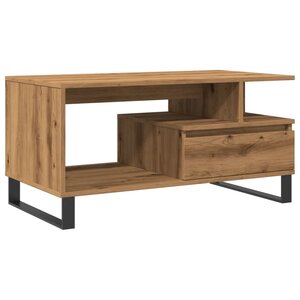 vidaXL Table basse chêne artisanal 90x49x45 cm bois d'ingénierie